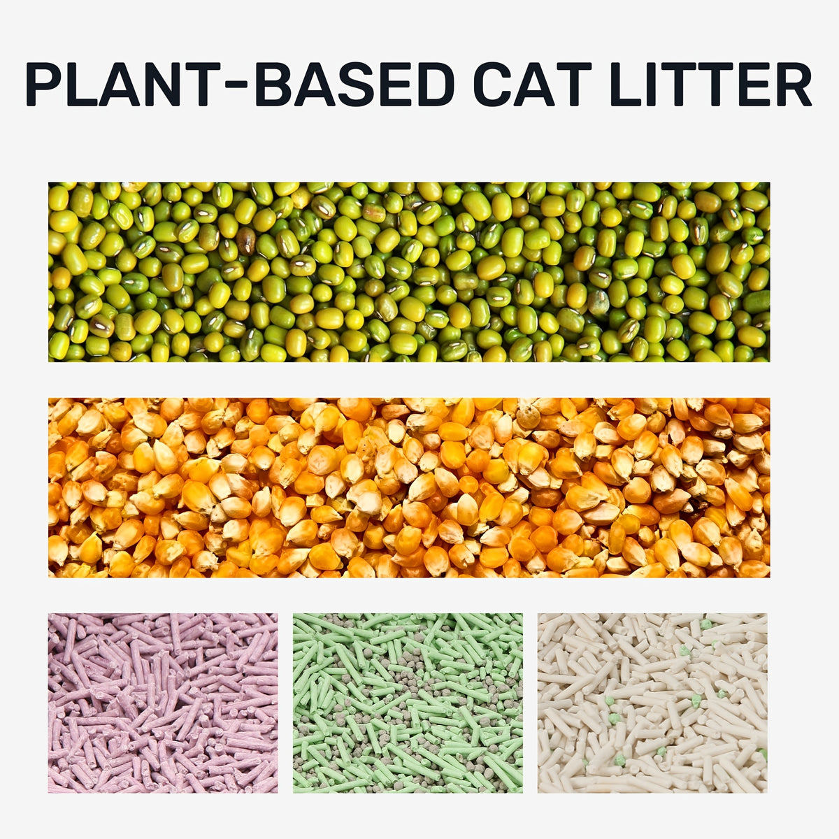 Unscented Tofu Cat Litter with Corn Starch Blend, Quick-Clumping Low-Tracking Pellets for Multi-Cat Homes, 8.8 lb 2-Pack or 17.6 lb 4-Pack