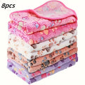 Pet Blankets 8 Pack for Dogs and Cats, Soft Flannel Paw Print Throws, Machine Washable Bedding Layers for Everyday Rest and Cozy Home Naps