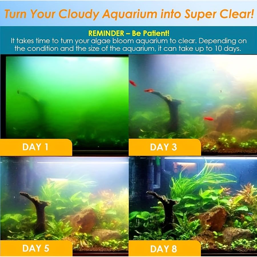 UV Aquarium Filter Pump with Timer for 40-120 Gallon Fish and Turtle Tanks, Adjustable Flow and Direction, Aeration and Rainfall Modes with Sponge