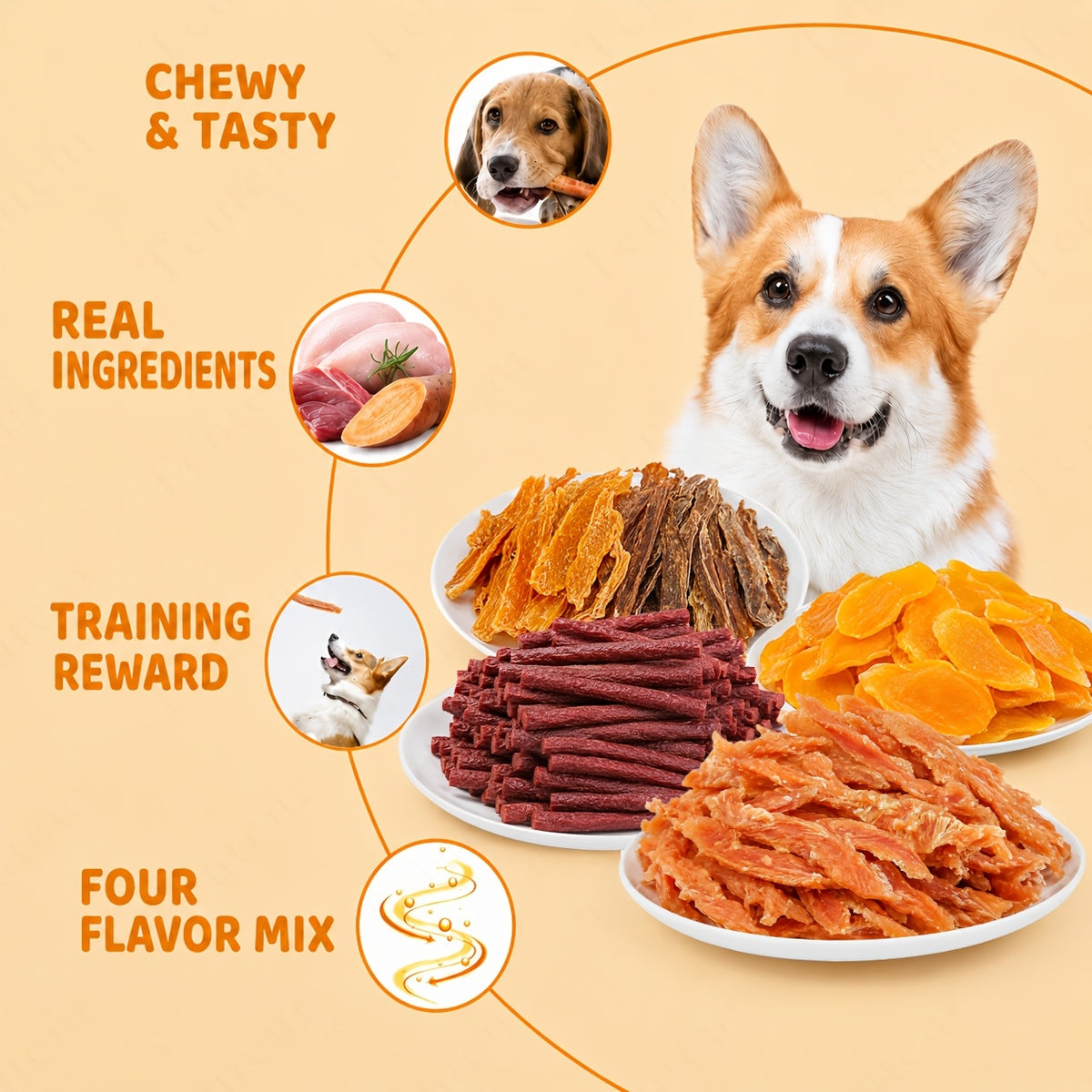 Dog Snack Packs with Duck Meat and 160g Combo Options, Chewy Dog Treats for Supervised Training Rewards, Everyday Snack Time and Dog Lover Gift Baskets