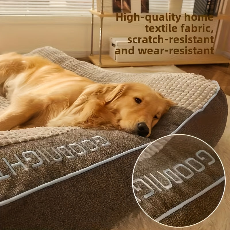 Bolster Dog Sofa Bed in Gray, Medium 25.59 x 19.69 x 7.09 Inch Plush Pet Cushion with Raised Pillow Edges for Cozy Indoor Rest and Lounging