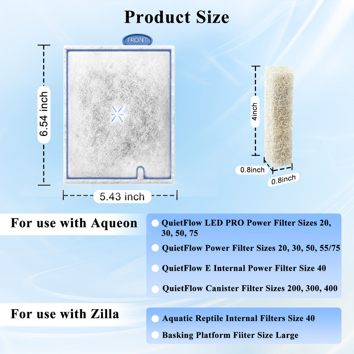 Large Aquarium Filter Cartridges for Aqueon QuietFlow, Replacement Filters with Pads for Compatible Fish Tank Filters, 4/8/16 Pack Options