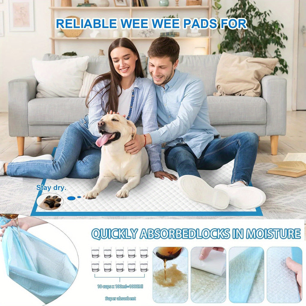 Extra Large Puppy Pee Pads 31 x 47 Inch, 40 Count Thickened Disposable Absorbent Dog Potty Training Pads with Leak Protection for Indoor Cleanup