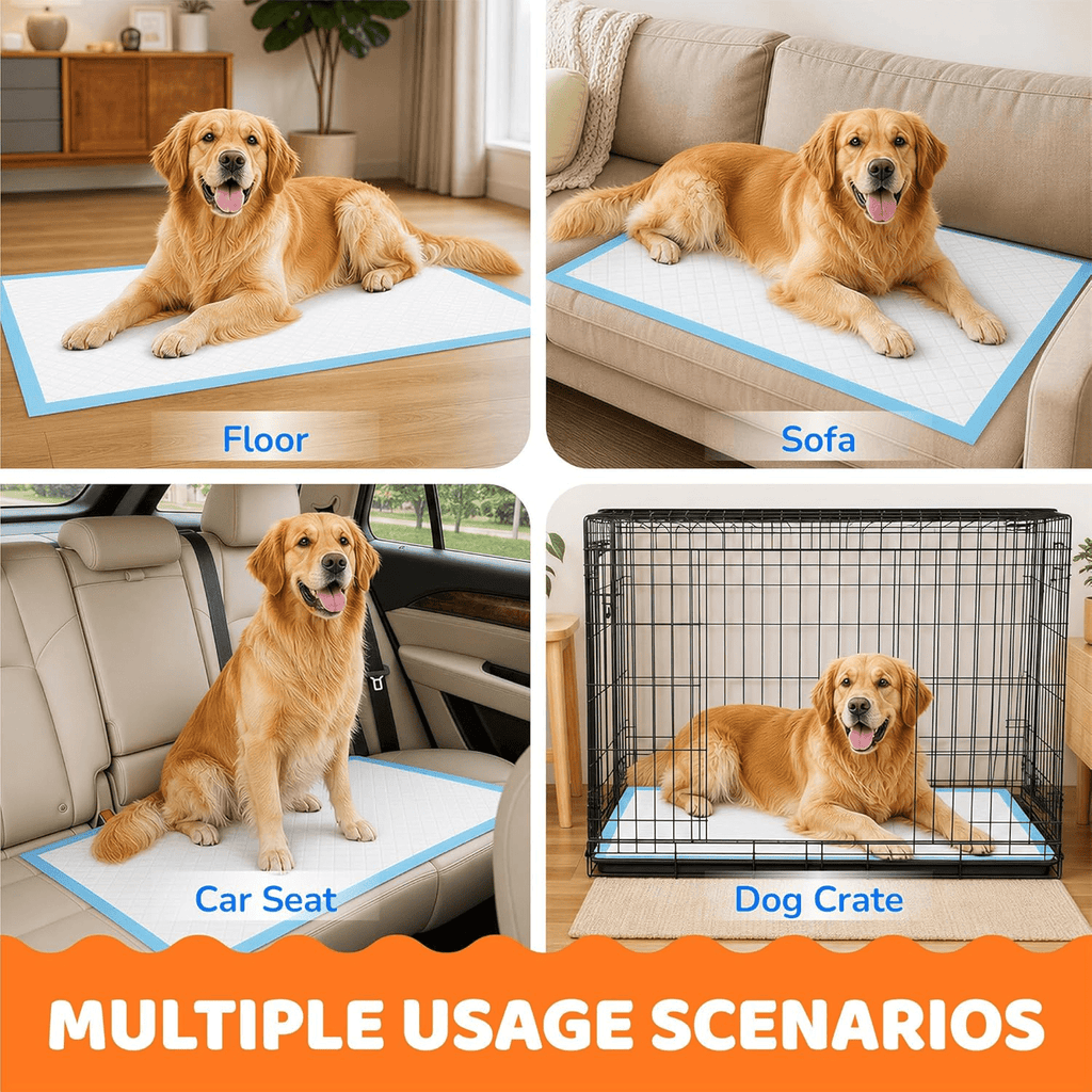Disposable Dog Pee Pads 35 x 29 Inch, 126 Count XXXL Absorbent Puppy Training Pads with Leak-Proof Protection and Odor Control for Indoor Accidents