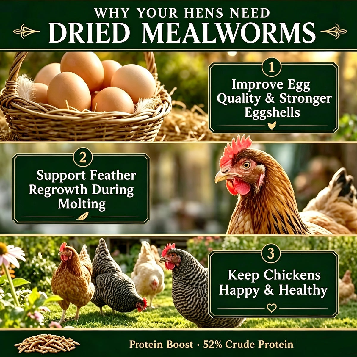 Dried Black Soldier Fly Treats 17.99oz, Larvae Snacks Listed for Chickens, Ducks, Birds and Hamsters, Supplemental Insect Feed for Animal Care