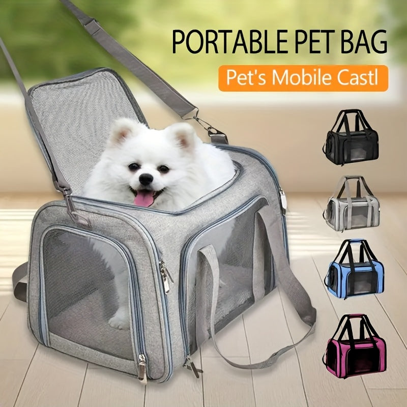Soft-Sided Cat Carrier for Pets Up to 15 lbs, Collapsible Travel Bag for Small Dogs, Puppies and Cats, Vet Visits and Everyday Trips