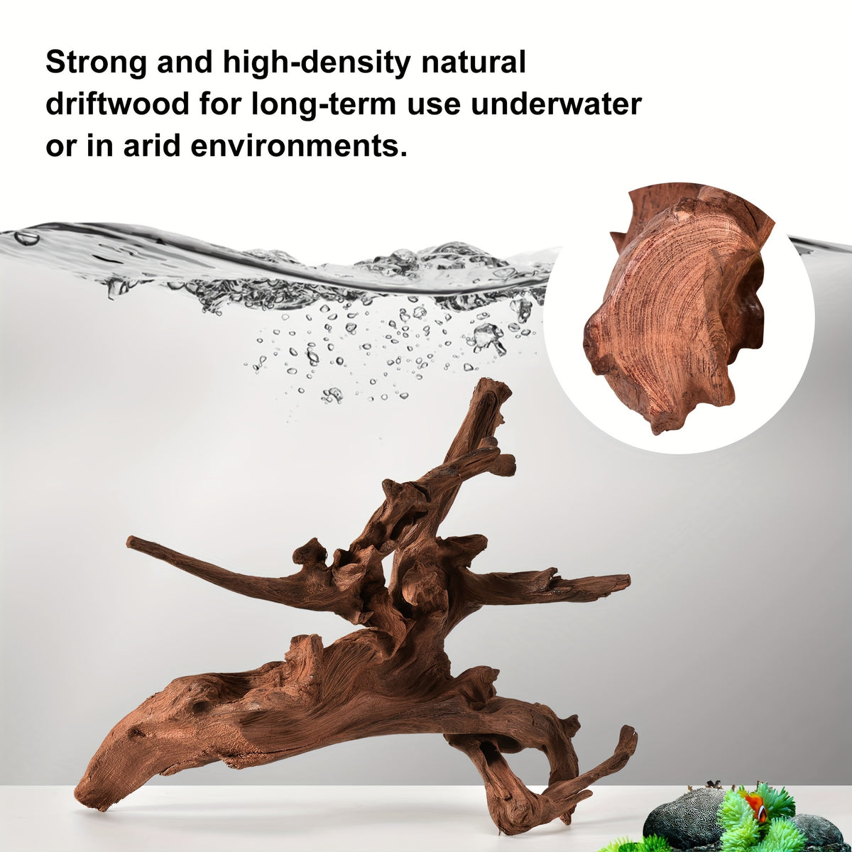 Aquarium Driftwood Decor 2-Pack, 12.5-18 Inch Large Natural Wood with Fewer Branches for Fish Tank Aquascaping and Reptile Enclosures