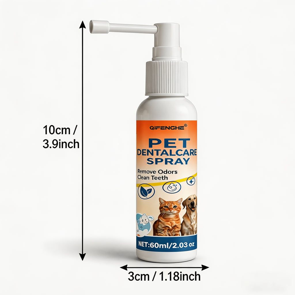 Pet Breath Freshener Spray for Dogs and Cats, 60ml Oral Care Mist for Everyday Mouth Hygiene Routines and At-Home Pet Grooming Supplies