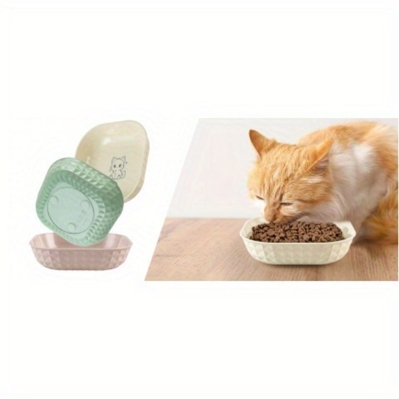 Shallow Cat Bowls 6-Piece Set, Non-Slip Wet Food Plates with Anti-Tip Design for Indoor Cat Feeding Routines, Mixed Random Colors
