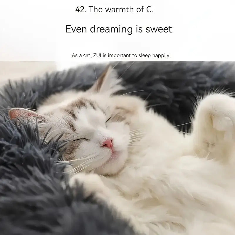 Soft Circular Cat Bed in Pink or White, All-Season Pet Sleeping Nest for Cats and Small Dogs, S M L Size Options for Everyday Home Lounging