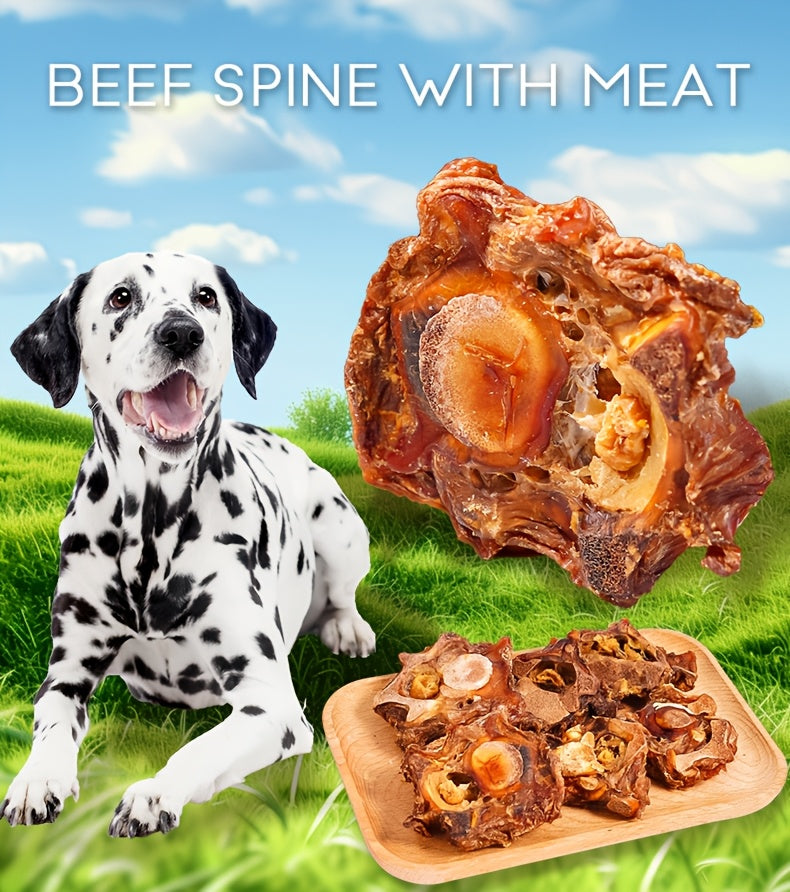 Beef Backbone Dog Chew Treat, 100g Pet Bone Snack for Supervised Chewing Sessions, Everyday Reward Routines and Holiday Dog Gift Baskets