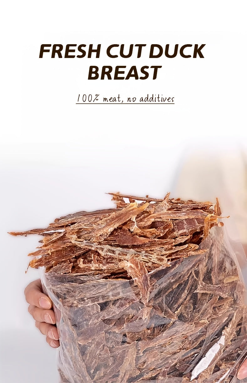 Chicken and Duck Jerky Dog Treats Mixed Pack, Air-Dried Breast Meat Strips for Supervised Training Rewards and Everyday Snack Time