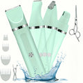 Dog Paw Trimmer and Nail Grinder Set, Rechargeable Cordless Low-Noise Pet Hair Clippers with Interchangeable Heads for Cats and Dogs