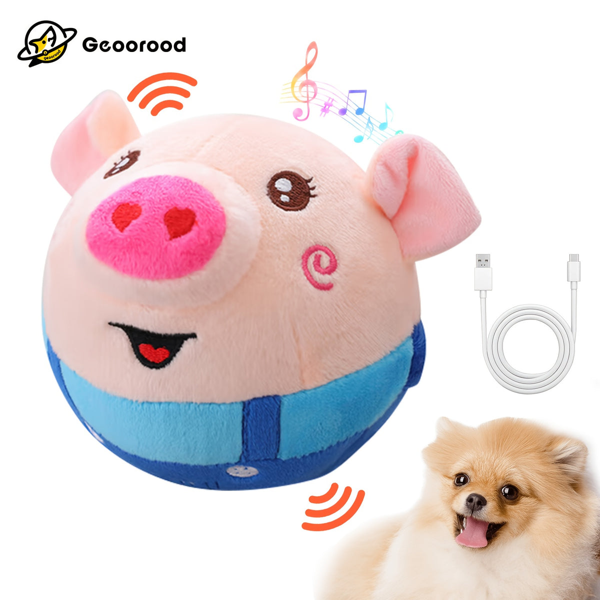 Talking Dog Ball Toy with Singing Sounds, Spherical Pet Play Toy in Red or Blue for Supervised Interactive Sessions and Dog Owner Gifts