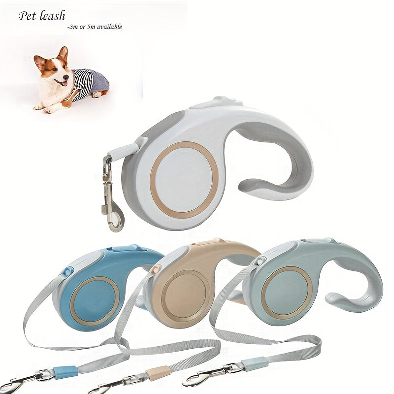 16ft Retractable Dog Leash with C-Shaped Ergonomic Handle, One-Button Lock and Unlock Control and 360-Degree Tangle-Reducing Design for Daily Walks
