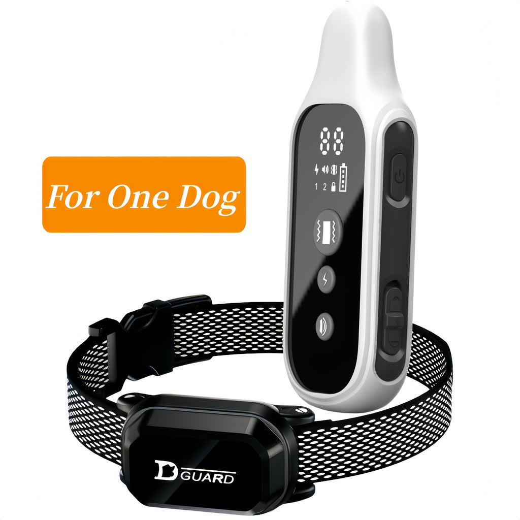 Dog Training Collar D80 with Remote Control, Rechargeable Black Adjustable Nylon Collar with Listed Beep and Vibration Modes for Supervised Single-Dog Sessions