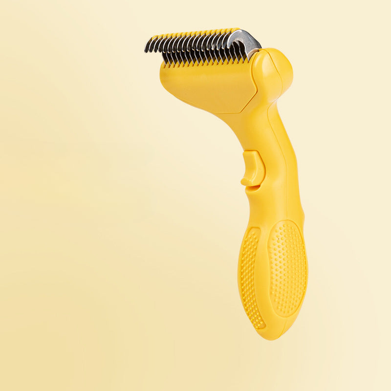 Dog Grooming Comb with Floating Teeth, Stainless Steel Bristles and Polypropylene Body for Loose Hair Removal, 1 Piece in Yellow, Cyan or Orange