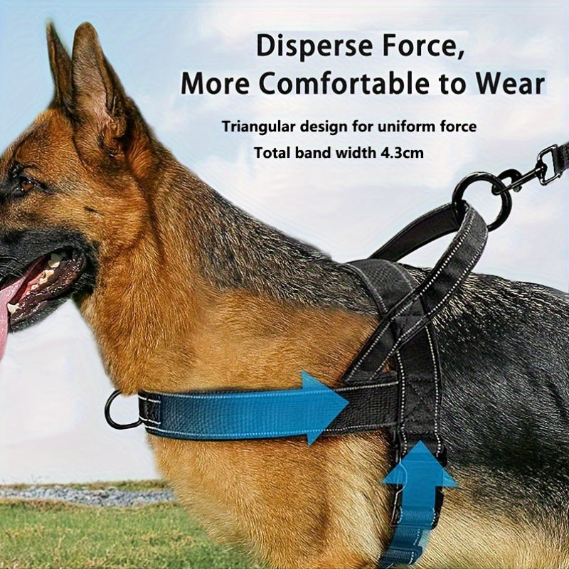 Front Clip Dog Harness with Top Handle, Adjustable Reflective Chest Strap Design for Daily Walks and Training, Black Khaki or Pink in S M XL