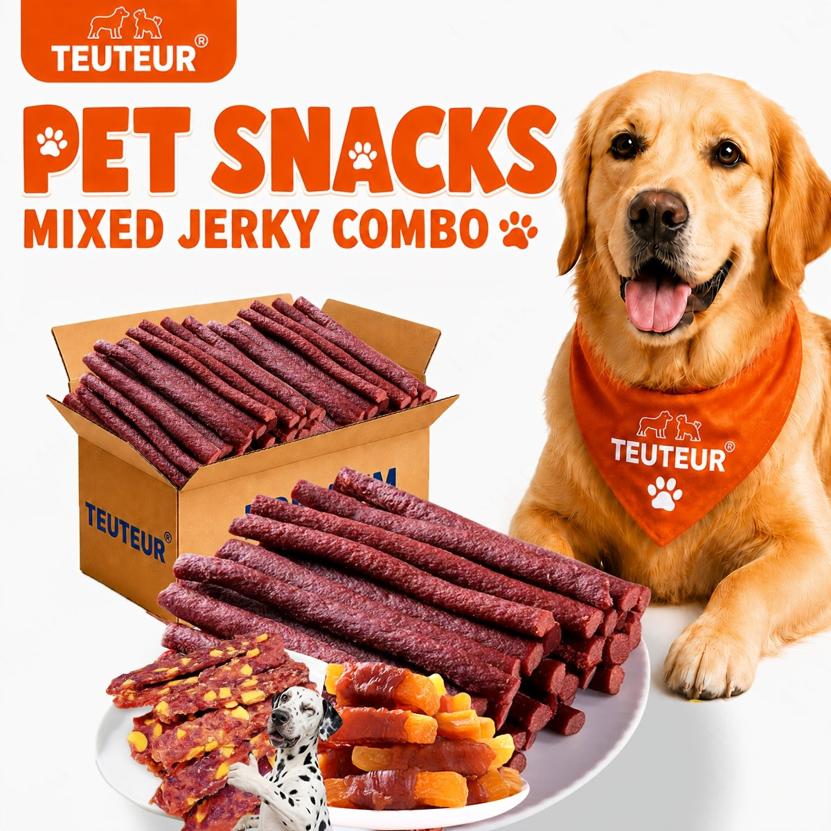 Dog Jerky Treat Variety Pack, Chicken and Duck Mixed Pack or Beef Strip Options for Supervised Training Rewards and Everyday Snack Time