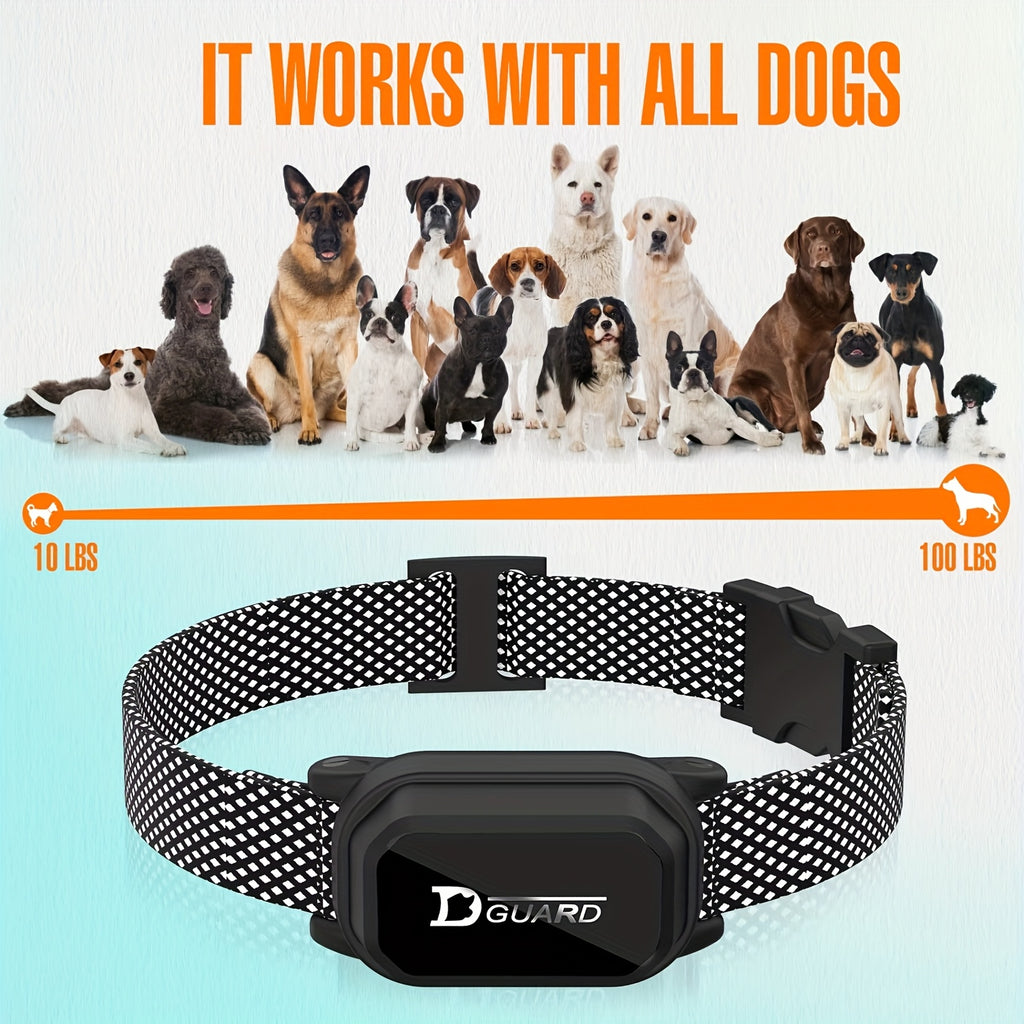 D80-1 Dog Training Collar with Digital Remote, Rechargeable Black Adjustable Nylon Collar with Listed Beep and Vibration Functions for Supervised Sessions