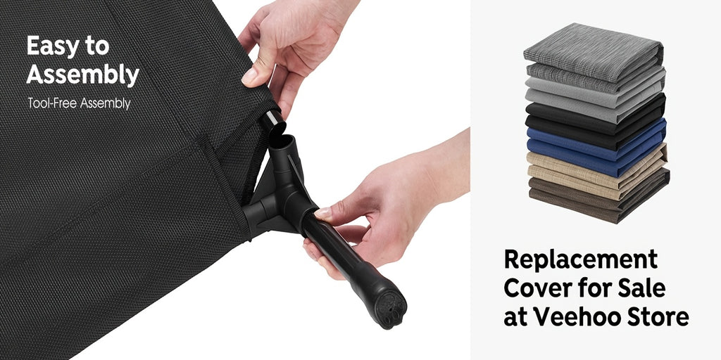 Elevated Dog Bed 2 Pack for Large Dogs, 42 x 30 Inch Breathable Mesh Raised Cots with Non-Slip Feet, Tool-Free Assembly for Indoor, Patio and Camping