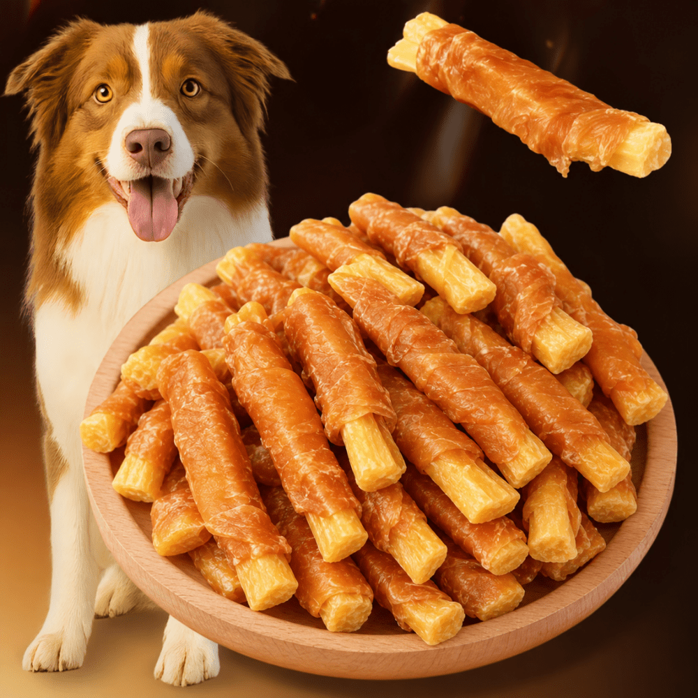 Chicken Sweet Potato Dog Treats, Thick Sliced Chicken and Sweet Potato Jerky Strips, High Protein Rawhide Free Chews for Small Medium Large Dogs, Easy to Digest Training Rewards and Healthy Daily Snacks