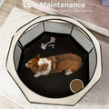 Portable Pet Playpen in Beige Gray, Foldable Octagonal Oxford Fabric Tent for Dogs, Cats and Puppies, Indoor Outdoor Travel Enclosure in M1, L2 or XL3