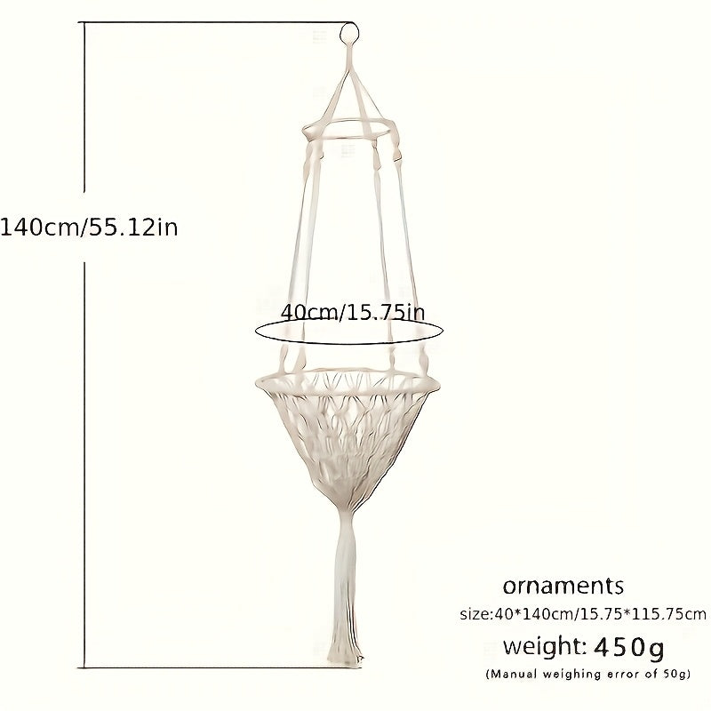 Rope Cat Hammock Hand-Woven Hanging Basket Bed for Indoor Resting, Round Pet Swing Nest in 15.75 or 11.81 Inch Diameter for Lounging