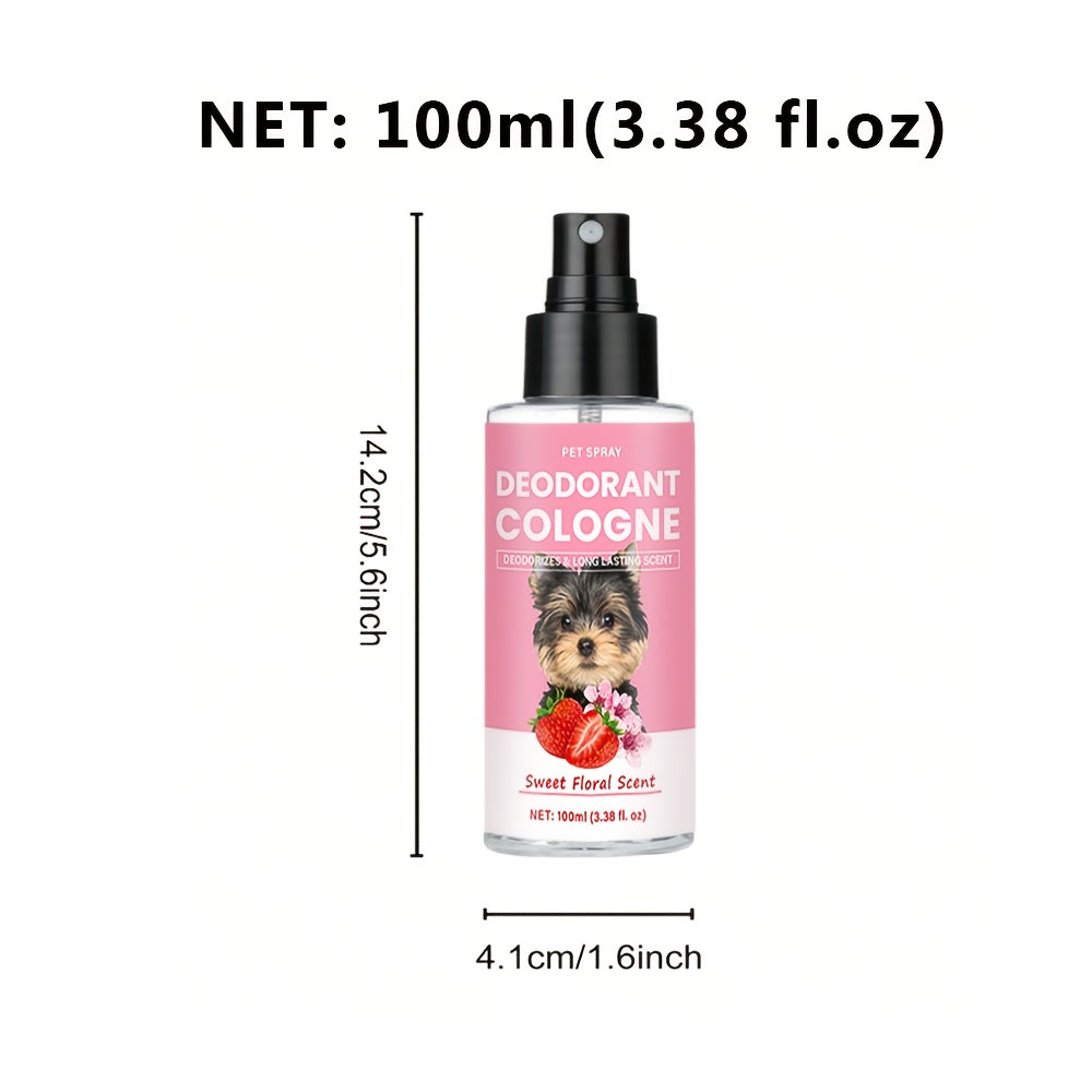 Dog Cologne with Sweet Floral Scent, 4.2 oz Pet Deodorant for Grooming Routines, White Peony, Vanilla and Berry Fragrance Notes
