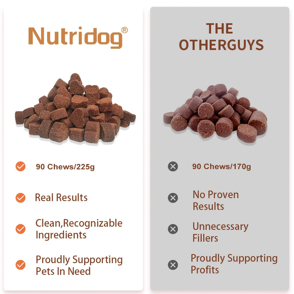 Dog Supplement Soft Chews with Probiotics & Salmon Oil, Chicken Flavor Multivitamin Nutritional Chews in 90 or 270 Count Options
