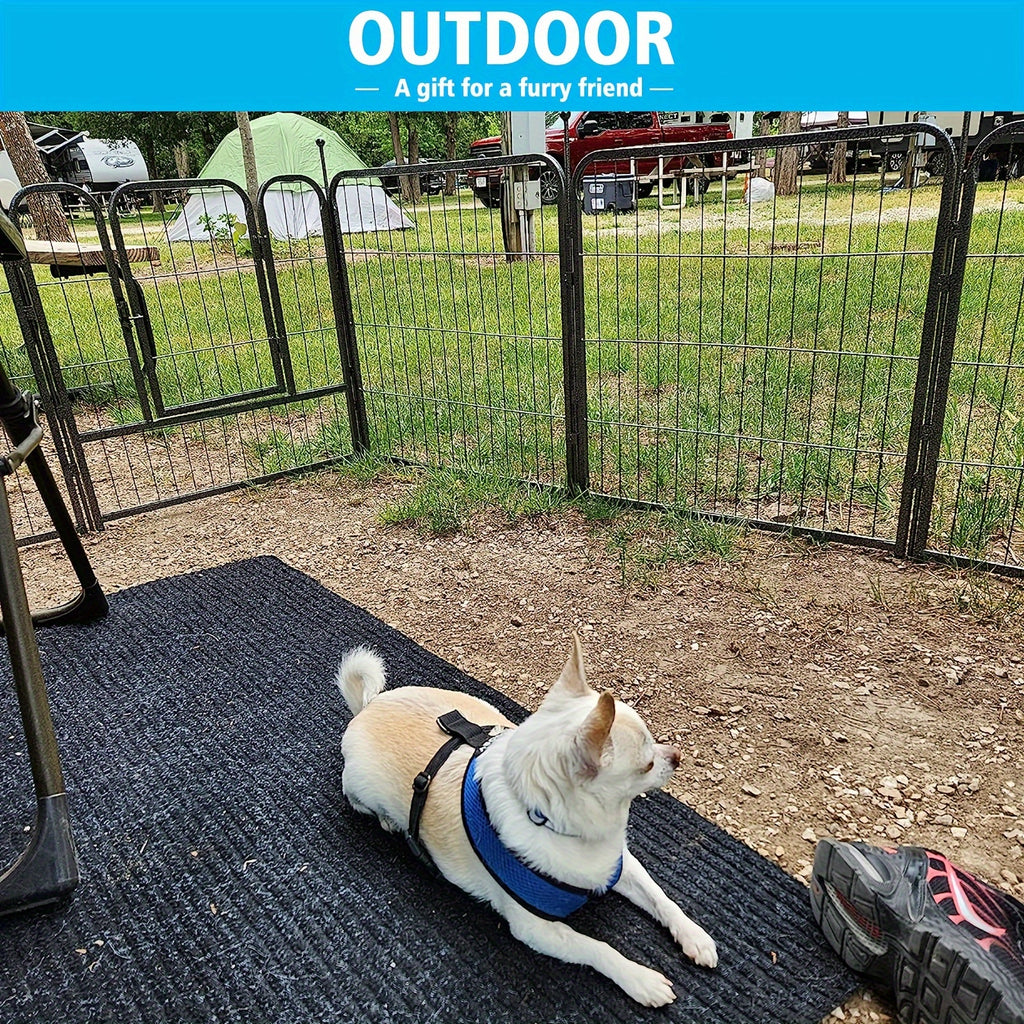 Dog Playpen for RV Camping, Heavy Duty Metal Exercise Fence with 8-Panel 32-Inch or 16-Panel 45-Inch Options for Supervised Dog Play