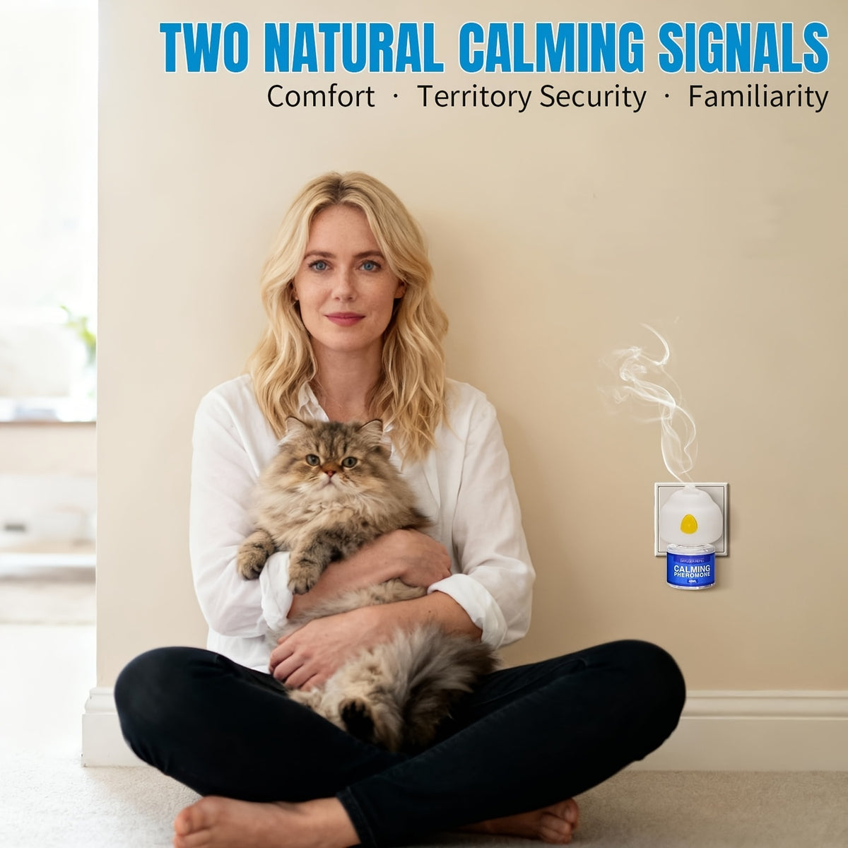 Pet Pheromone Diffuser Kit for Cats and Dogs, GRMA 3-in-1 Plug-In Set with One Diffuser and Two Liquid Refills for Indoor Home Pet Routines