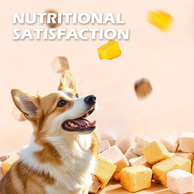 Triple Freeze-Dried Dog Treats, 150g Chicken, Beef Liver and Egg Yolk Snack Mix for Small and Medium Dogs, Supervised Training Rewards