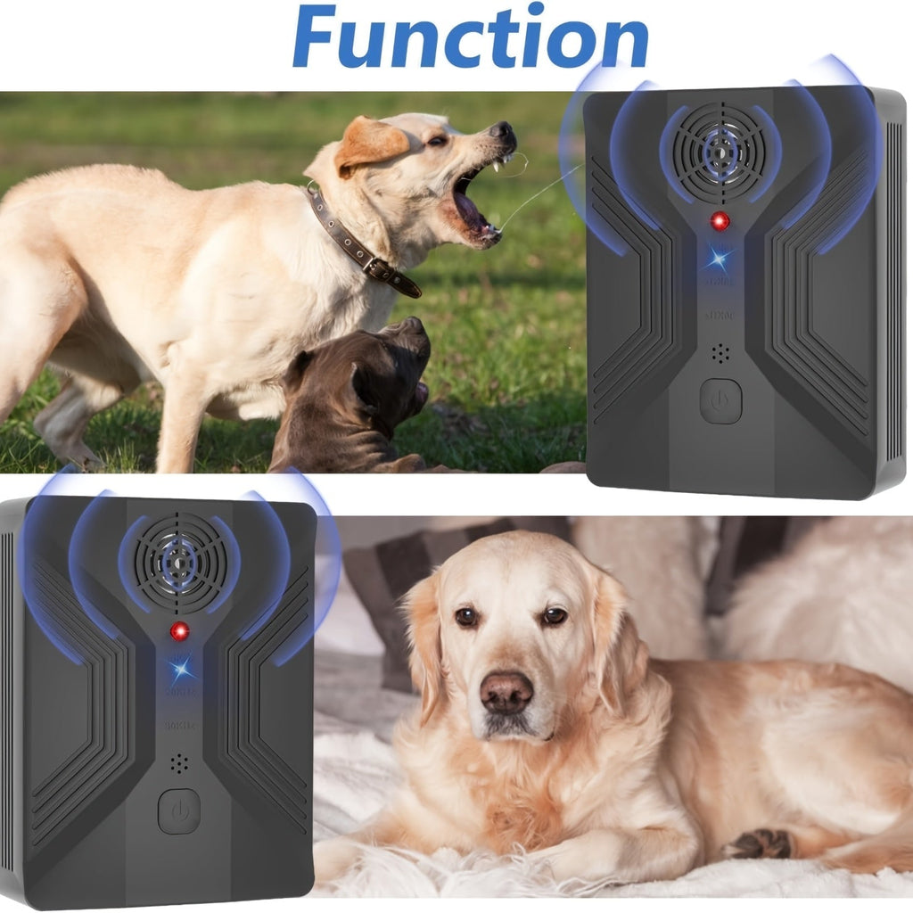 Automatic Ultrasonic Bark Deterrent with 3 Modes, USB Rechargeable Black Bark Box with Listed 55ft Range for Supervised Dog Behavior Management