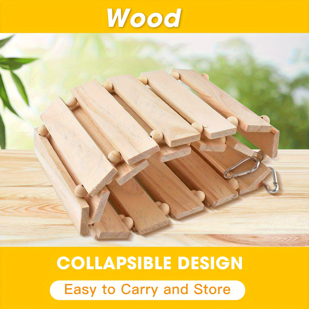 Chicken Ladder Swing and Perch Toy, Natural Wooden Coop Accessory for Hens, Roosters and Chicks, Backyard Poultry Climbing and Perching