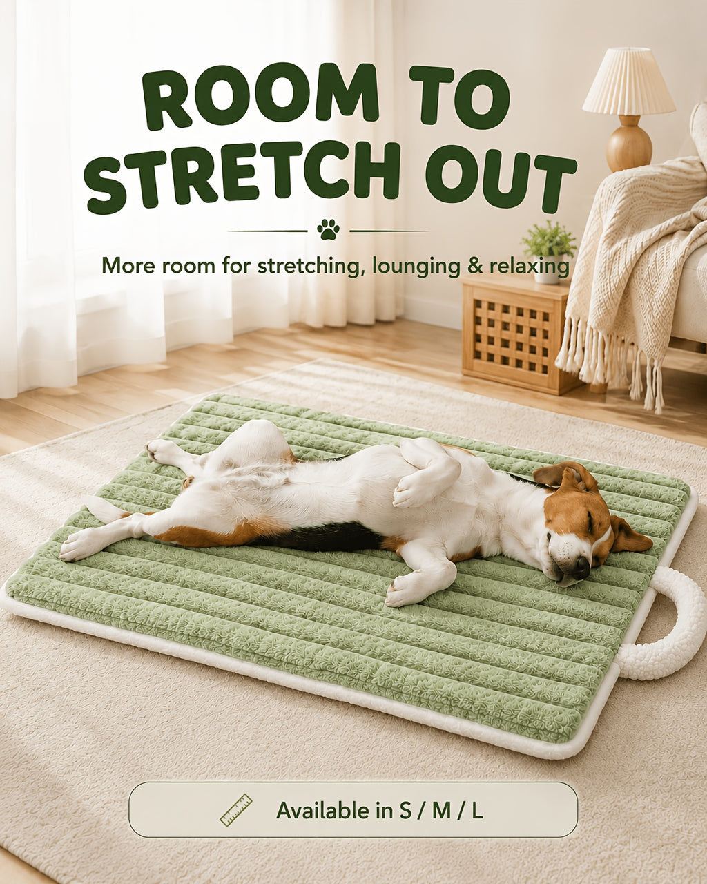 Quilted Dog Crate Mat, Machine Washable Plush Travel Dog Bed with Carry Handle for Small and Medium Dogs, Puppies and Cats