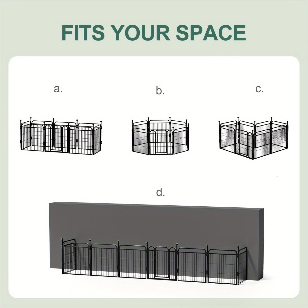 Dog Playpen with Gravity Lock Gate, 8-Panel Foldable Indoor Outdoor Pet Fence in 24 or 32 Inch Options for Small and Medium Dogs