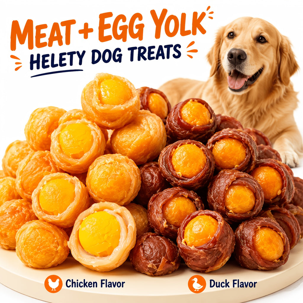 Chicken and Duck Dog Treats with Egg Yolk Options, Savory Meat Snacks for Supervised Training Rewards, Occasional Treat Time and Food Toppers