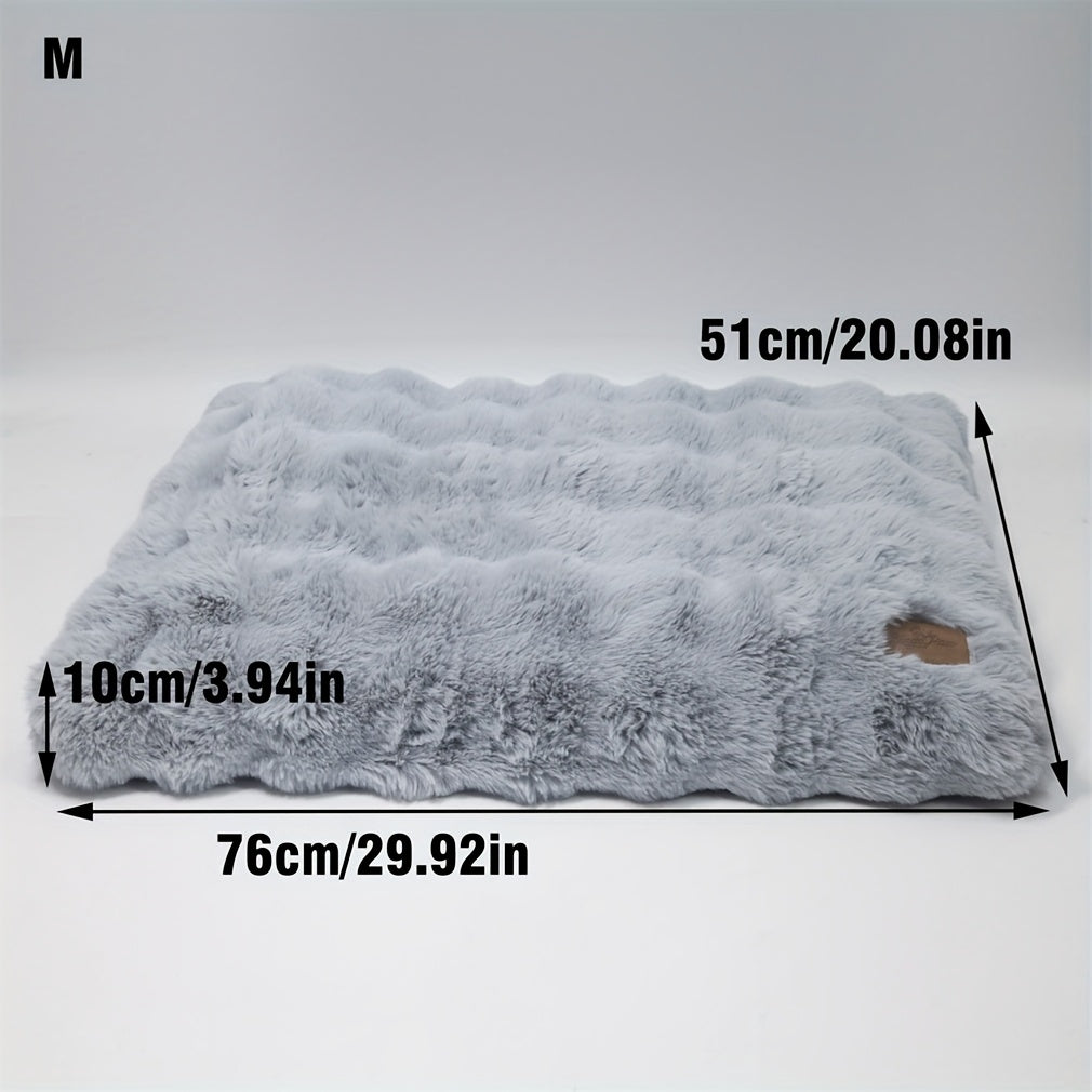 Foam Dog Bed with Waffle-Textured Removable Cover, Polyester Pet Crate Mat in Medium to 3XL Sizes for Indoor Rest, Grey or Khaki and Beige