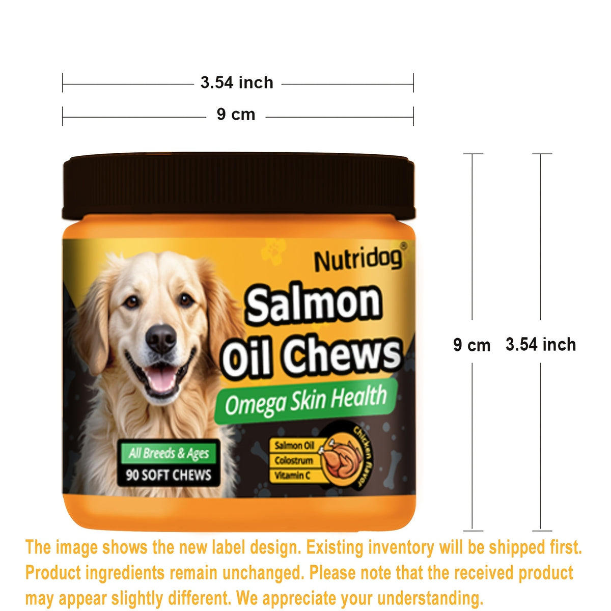Dog Supplement Soft Chews with Probiotics & Salmon Oil, Chicken Flavor Multivitamin Nutritional Chews in 90 or 270 Count Options