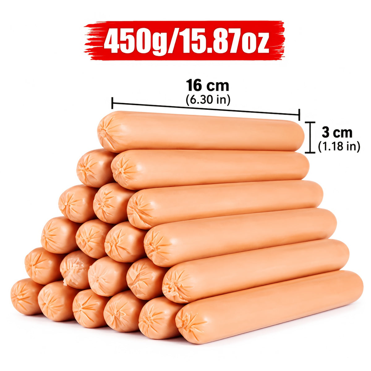 Dog Sausage Treats 32 Pack, Individually Wrapped Chewy Snack Sticks for Supervised Training Rewards, Everyday Treat Time and Holiday Dog Gifts