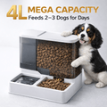 Gravity Dog Feeder and Waterer Set with 2.8L Food Storage and 1L Water Tank, Visible Kibble Container and Dual Bowl Base for Indoor Daily Feeding
