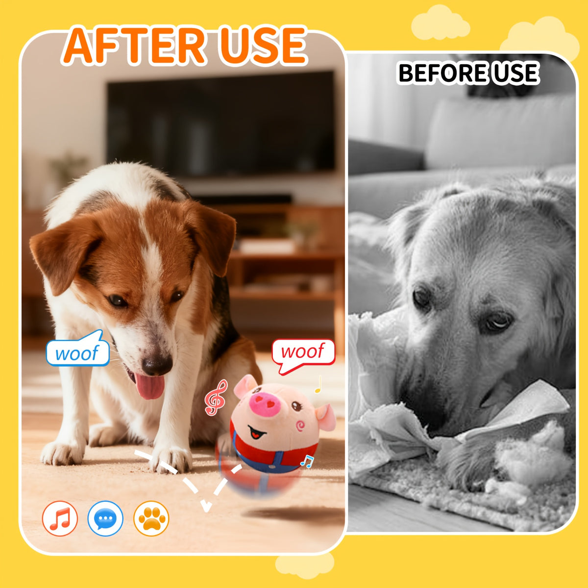 Talking Dog Ball Toy with Singing Sounds, Spherical Pet Play Toy in Red or Blue for Supervised Interactive Sessions and Dog Owner Gifts