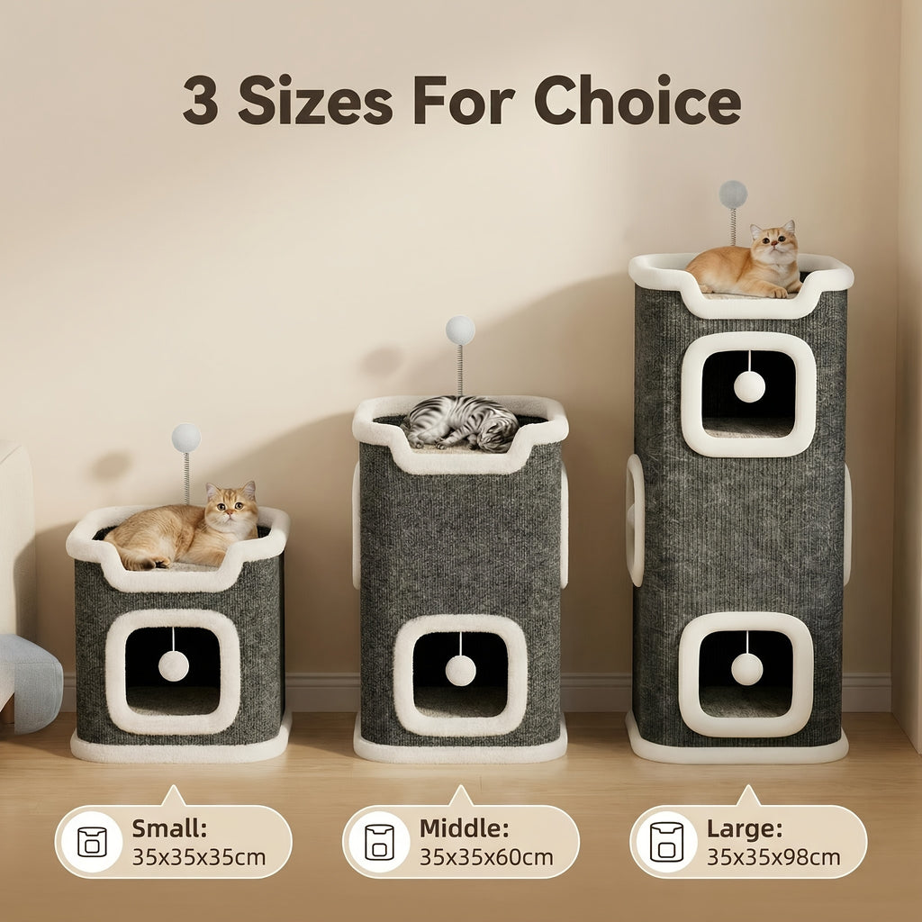 Small Cat Tree with Sisal Scratching Post and Cozy Condo Nest, Multi-Tier Indoor Cat Tower in 23 or 23.62 Inch Options for Kittens and Cats