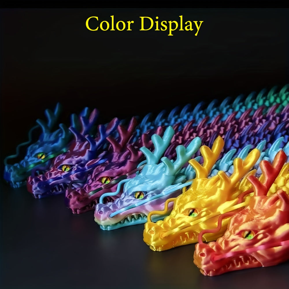 3D Printed Dragon Figurine, Large 88cm Articulated Dragon with Movable Joints and Mouth for Desktop Display, Fantasy Decor and Birthday Gifts
