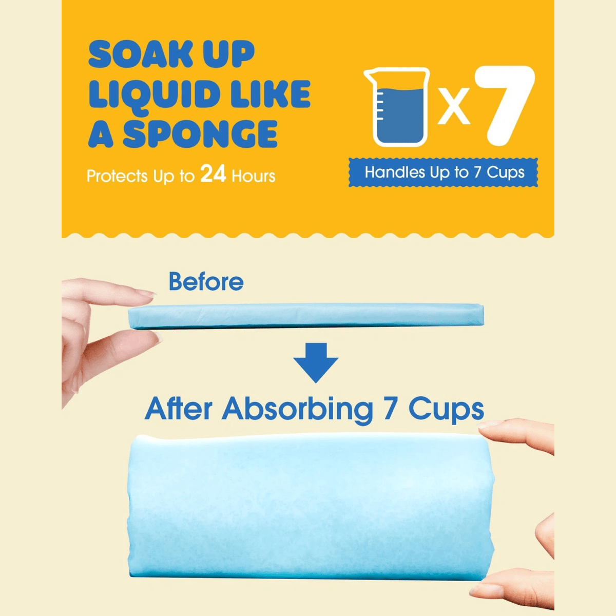 Dog Potty Training Pads 47 x 31 Inch, 6-Layer Extra-Thick Disposable Pee Pads with Leak Protection for Puppies and Senior Dogs, 60 or 120 Count Options