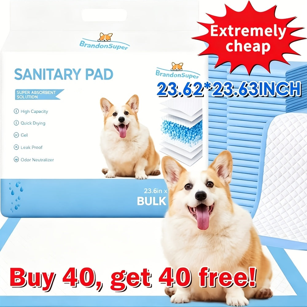 Dog Pee Pads 80 or 100 Count for Small to Medium Dogs, Absorbent Puppy Potty Training Pads in Two Sizes for Home Care and Camping