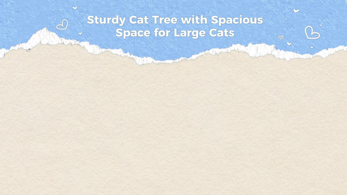 Cat Tree with Two Spacious Condos, 31.5 or 44 Inch Indoor Cat Tower with Washable Top Perch, 3.4 Inch Thick Scratching Posts and Two Play Toys