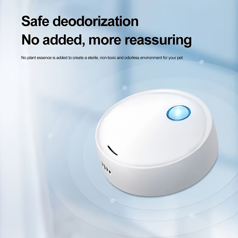 Cat Litter Box Deodorizer with Intelligent Sensor Light, White Automatic Pet Odor Management Device for Cat and Dog Toilet Areas, 1 Piece