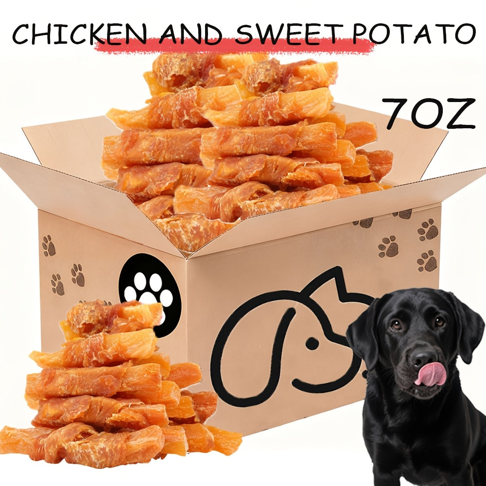 Dog Treats Variety Pack with Chicken Wrapped Sweet Potato, Paw Party Mix Chewy Snacks for Small, Medium and Large Dogs, Training and Everyday Rewards